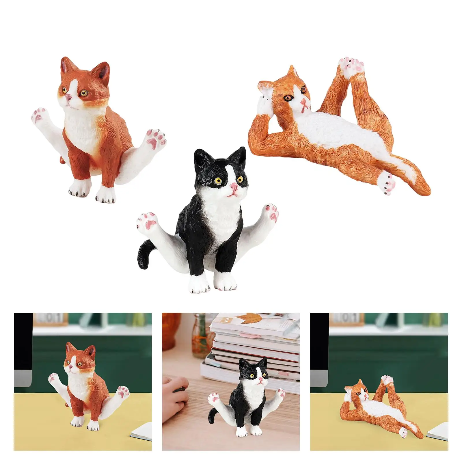 Miniature Cat Figure for Kids Children Collection Playset, Figurine for Birthday Gift