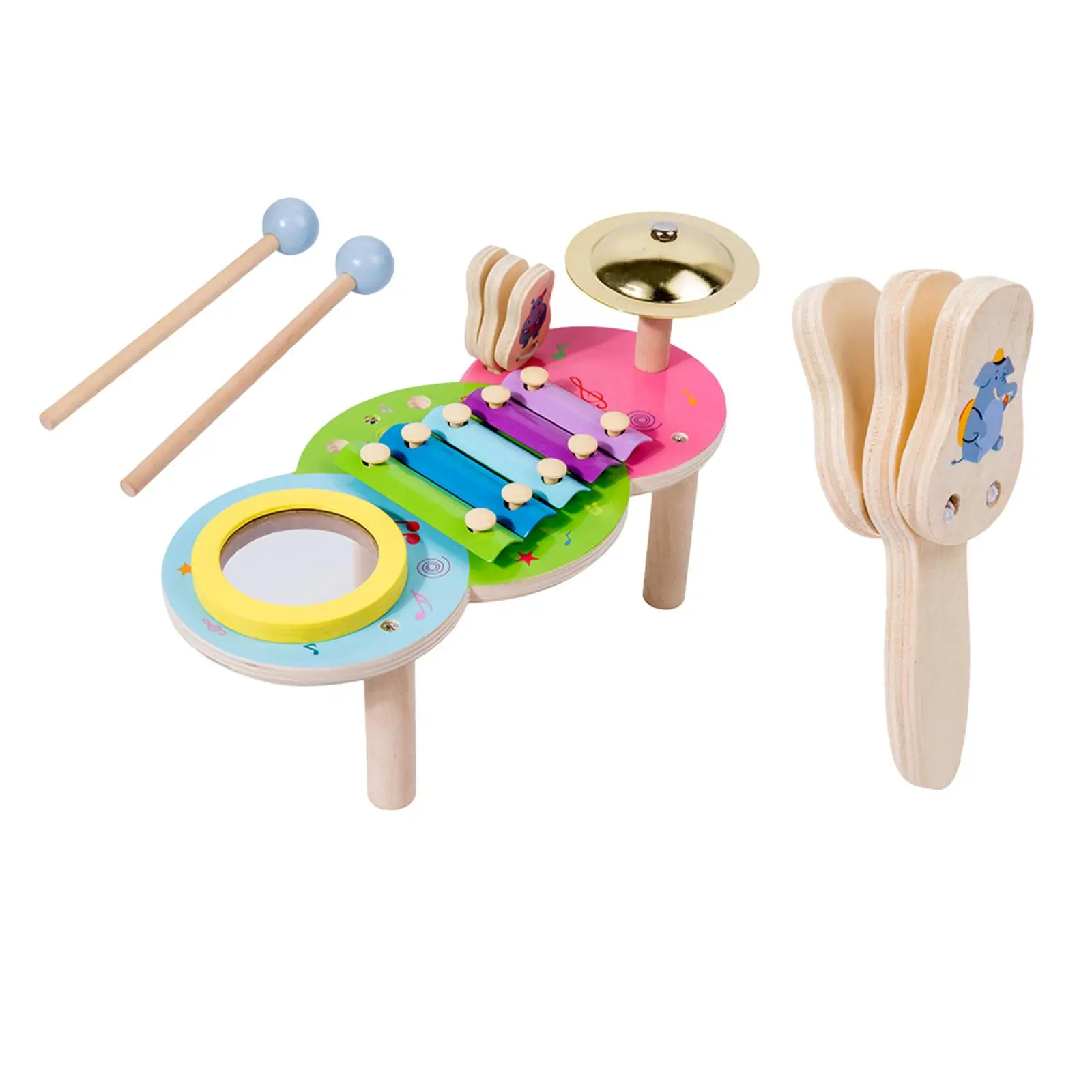2 Pieces Montessori Percussion Musical Instrument for Age 3 to 10 Boys Girls