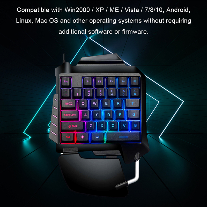 Title 3, 1pc Einhand Gaming Tastatur RGB Hintergrundbele...