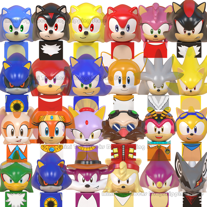 WM6086 WM6087 WM6088 LG1001 Sonics Anime Building blocks Amy Rose Ray Storm Shadow Bricks mini action toy figure Children gifts
