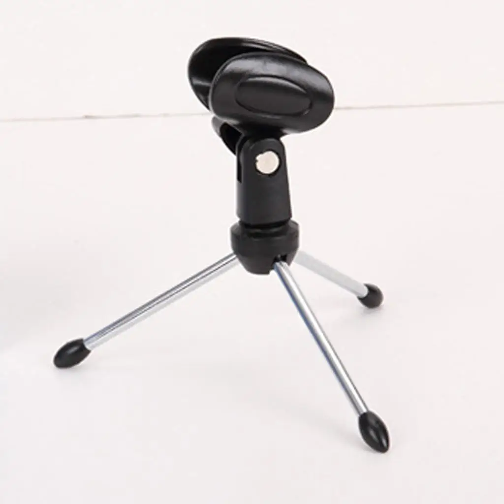 Mini Foldable Desktop Tabletop Tripod Microphone Mic clip and clamp stand Holder