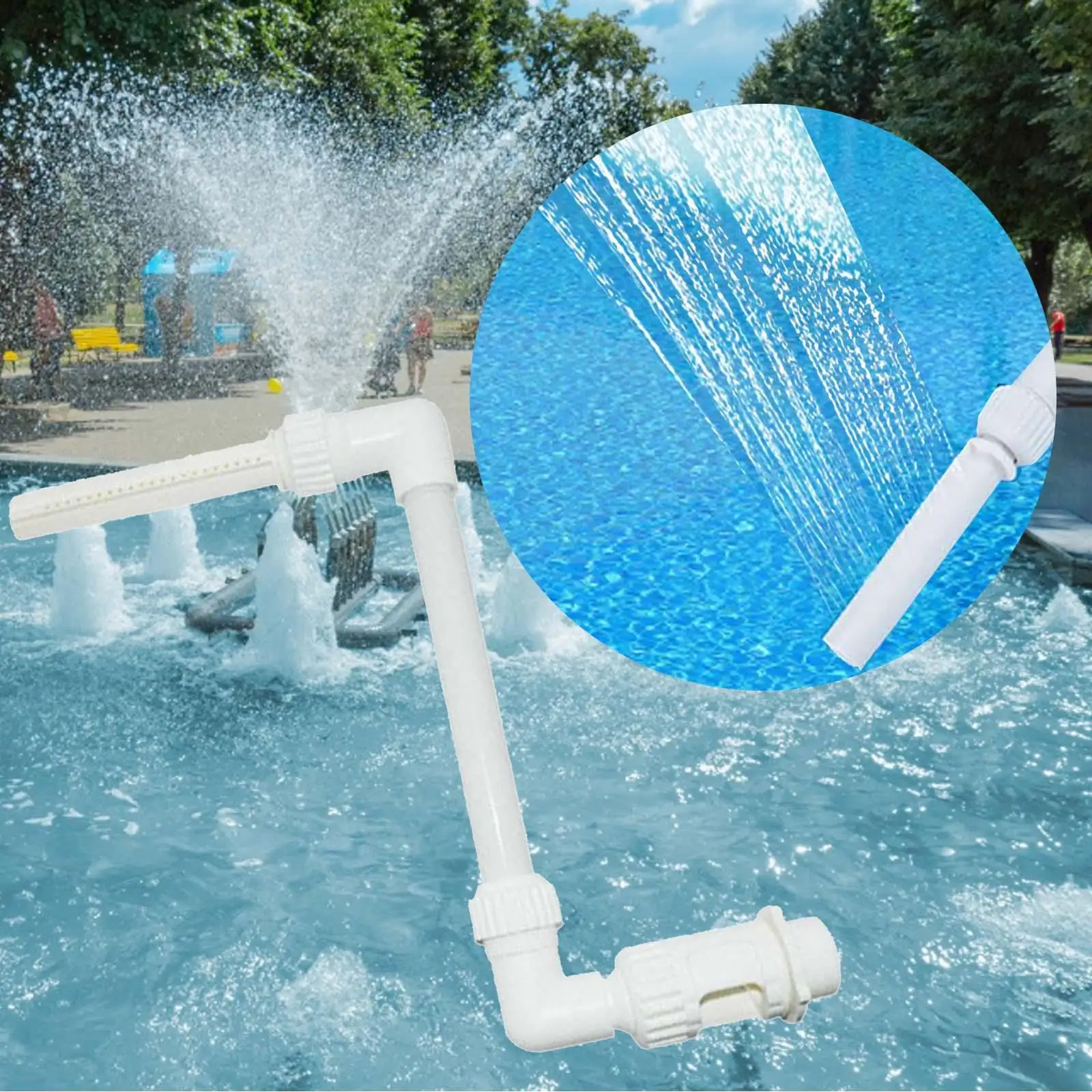 Cooling Aerator SPA Swimming Pool Waterfall Spray Adjustable Pool Aerator for in Ground Swimming Backyard above Ground Decor