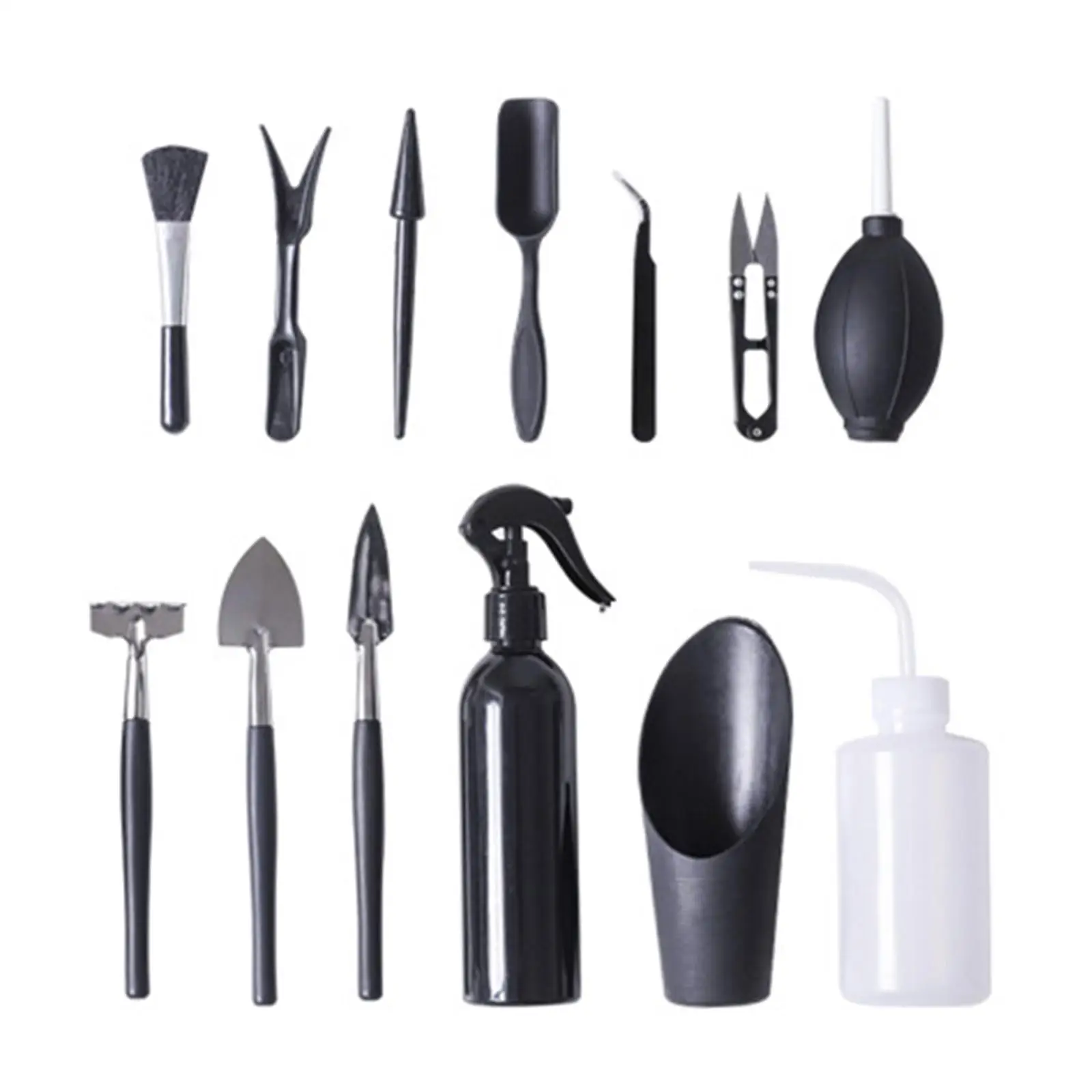 Succulent Hand Transplanting Tools Kit 13 Pieces for Indoor Garden, Potting Accessory Stainless Steel, PP Materials Professional