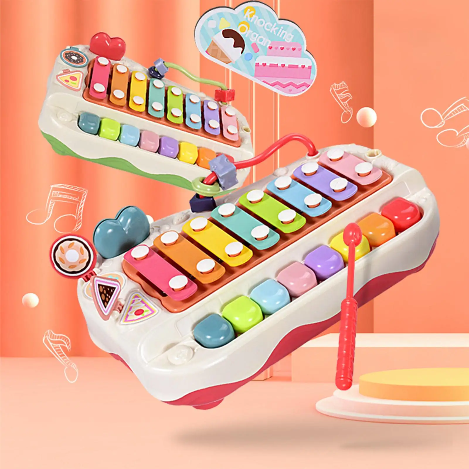Musical Toy Kids Play Xylophone Hammering Pounding Toys for Kids 3+ Birthday Gift