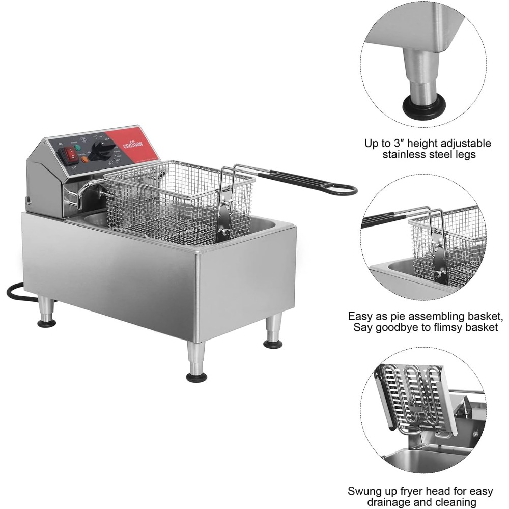 Title 3, 13Lbs Electric Deep Fryer Countertop with Easy-...