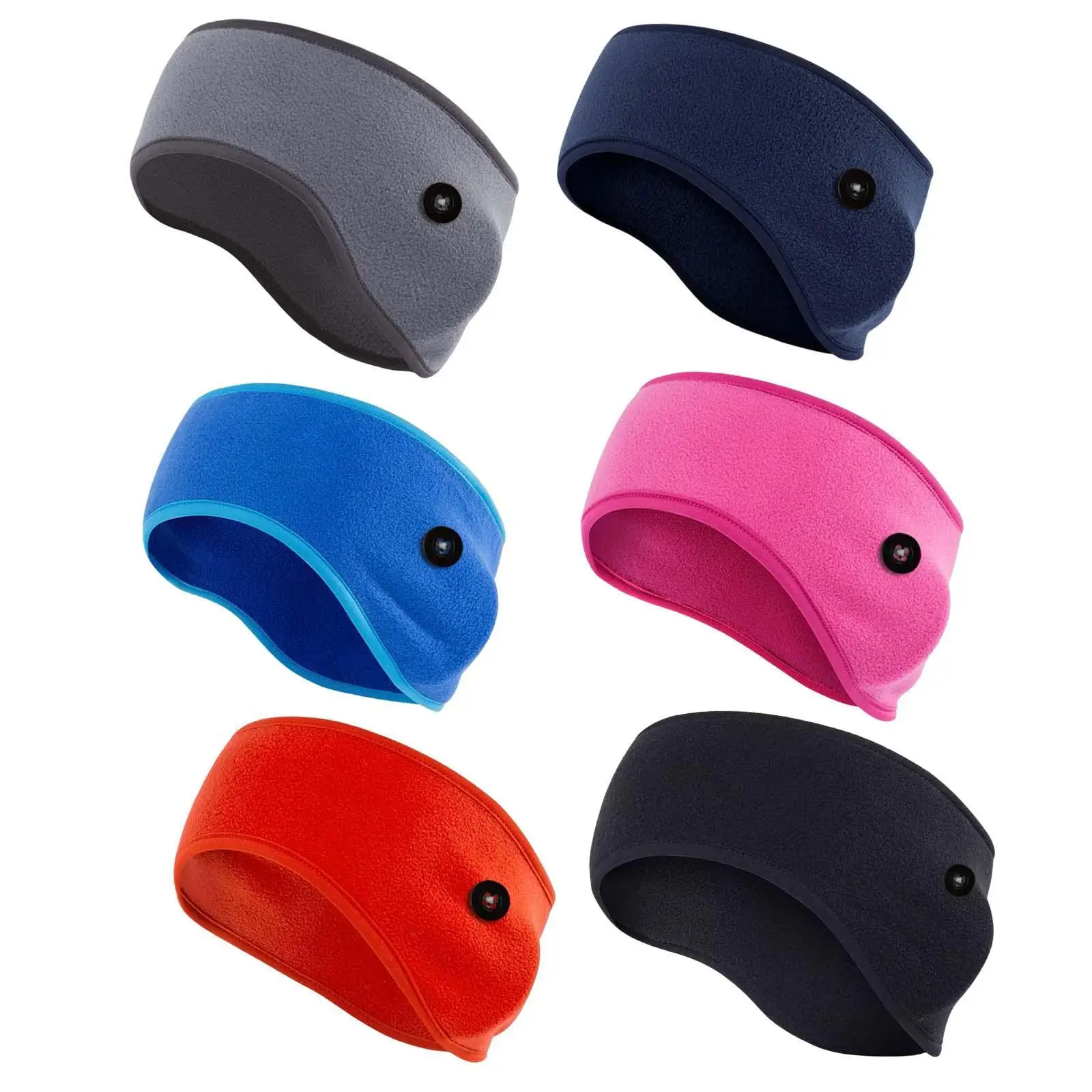 Ear Warmers Headband with Buttons Winter Earmuffs for Riding Climbing Yoga