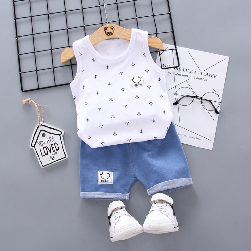 Title 6, Newborn Baby Clothes Print Boys Suit Summer Bab...