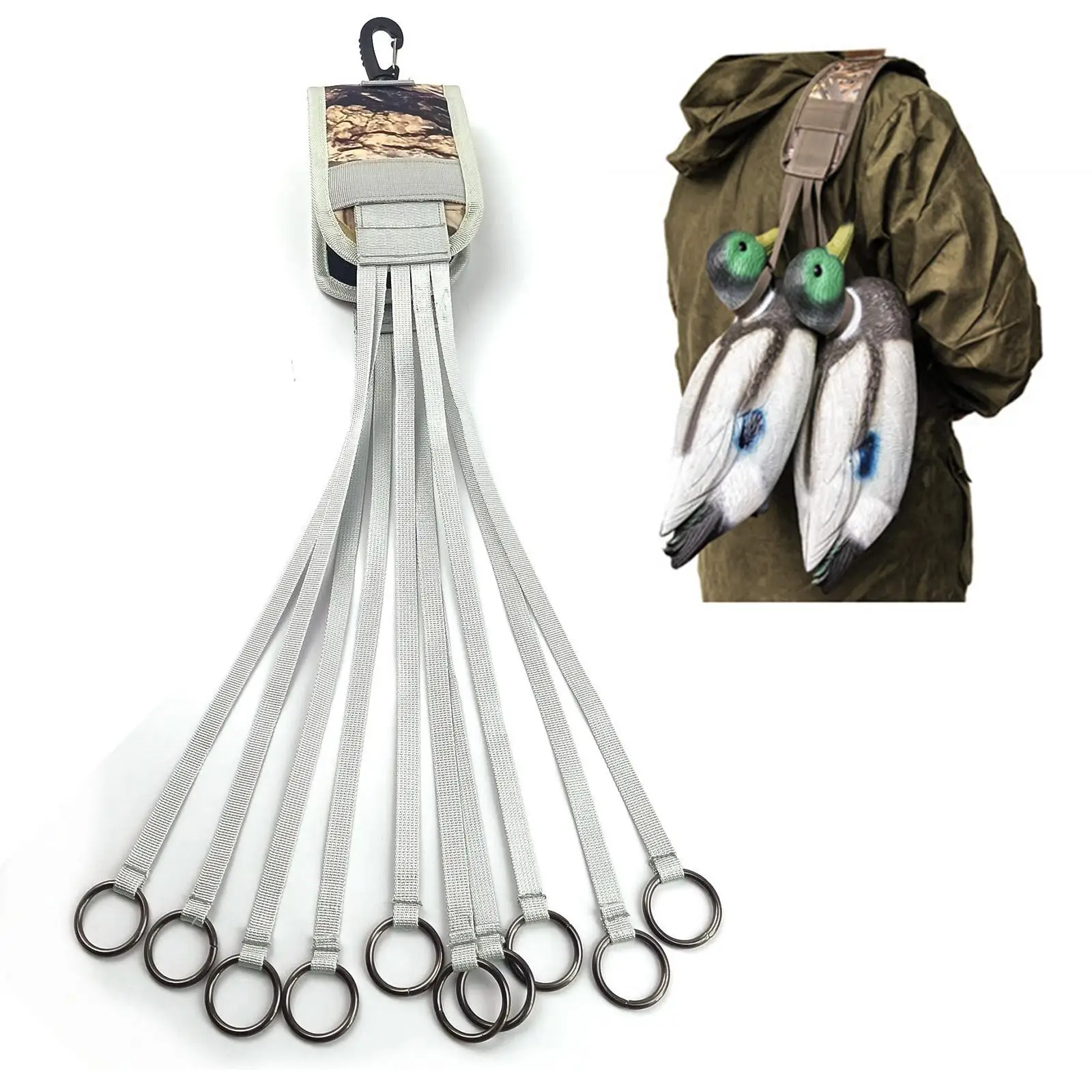 Nylon Duck Game Strap Waterfowl Carrier Outdoor Accessories 10 Loops Belt Catching Decoy Bag Mallard Storage Birds Hanger