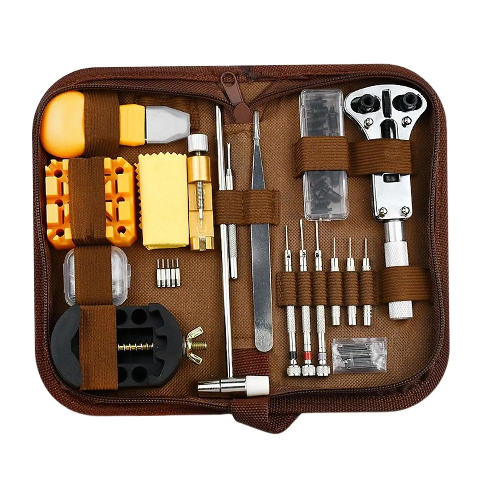 168x Watch Repair Tool Kit Spring Bar Carrying Case Extra Pins Watch Link Removal Tool Back Removal Watch Battery Replacement