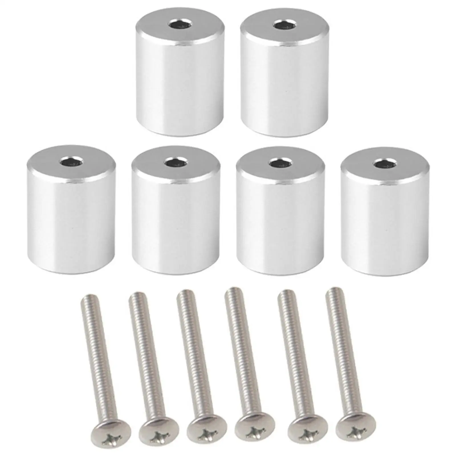 6 Pieces Roof Rack Mounting Tube with 6 Pieces Nuts   Silver Kct005-6 Replacement Mounting Fitting Kit for Vehicle