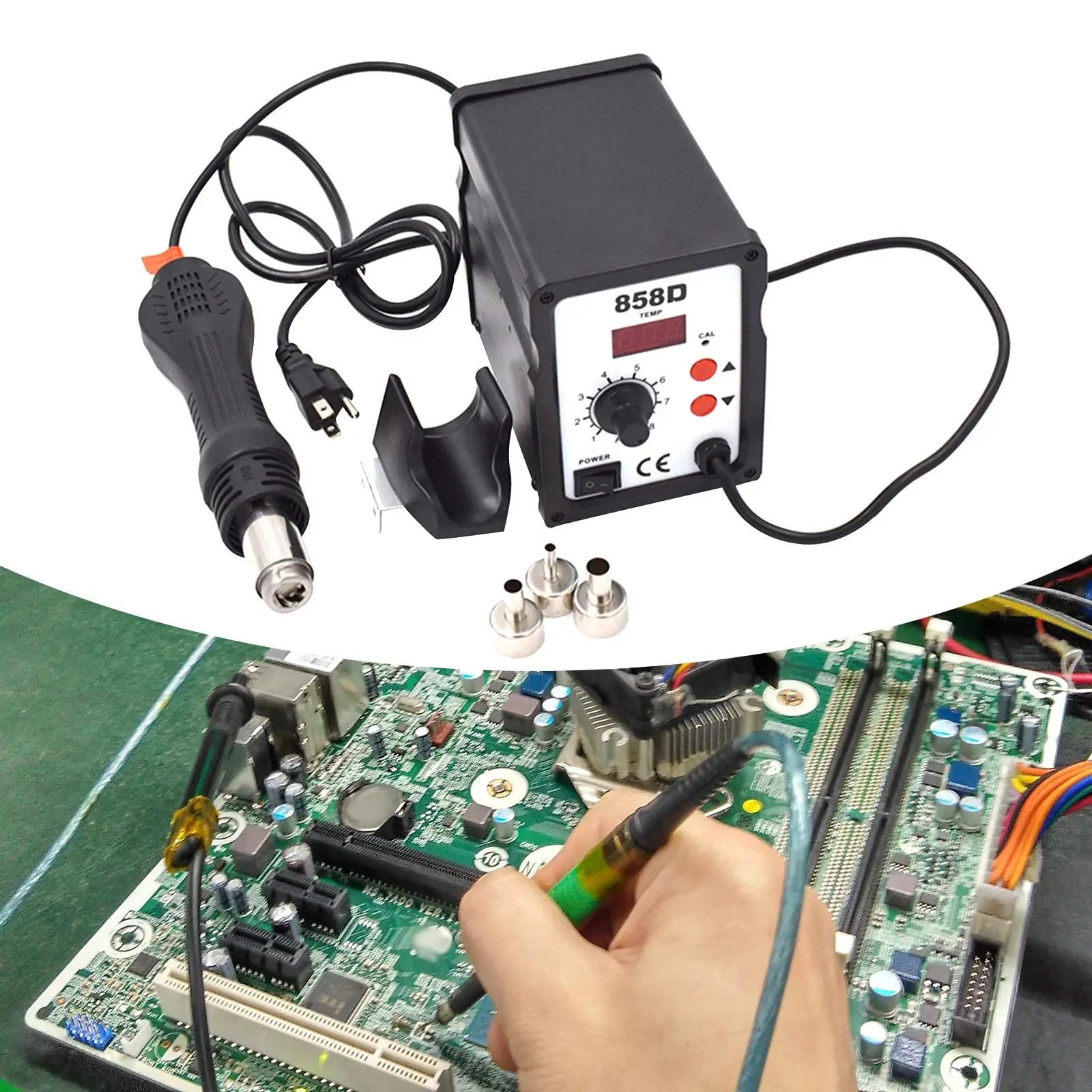 Hot Air Reflow Adjustable Soldering Replacing Nozzle Professional Adjustable 858D Hot Air reworks station for Circuit Boards