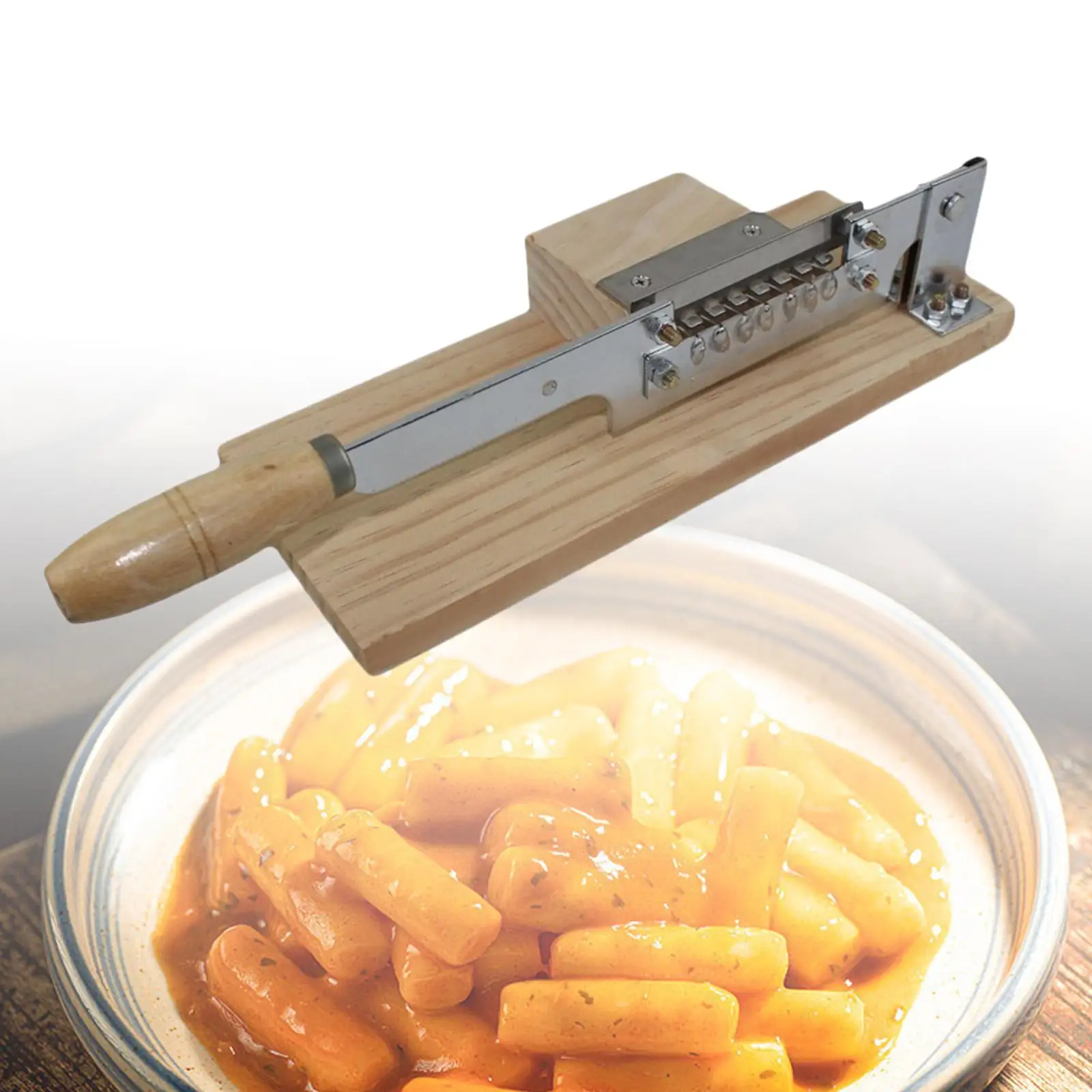 Potato Cutter Chopper Slicer with Wood Handle Kitchen Tool French Fries Cutter Potato Slicer Cutter for Cheese Carrot Grill Bake