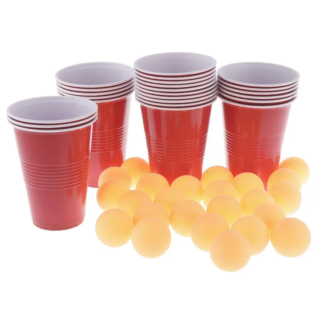 Pong 24 Cups +24  Pong Balls - Fun Holiday College   Tool