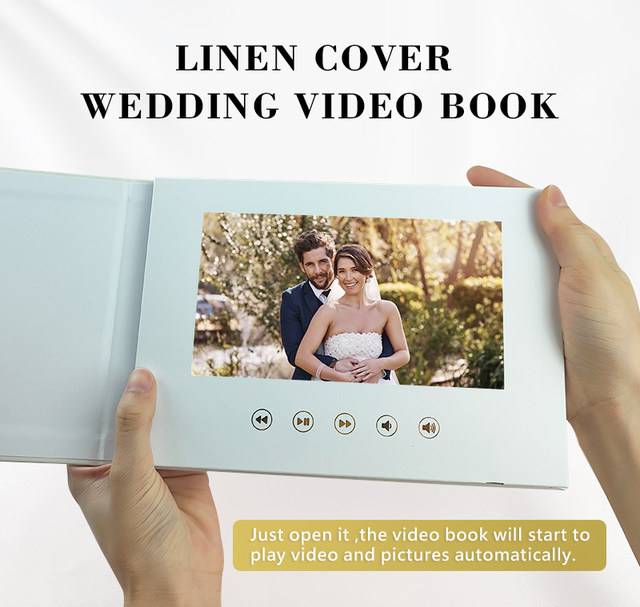 Custom OUR WEDDING GOLD FOIL wedding video book with 7 inch Custom OUR WEDDING GOLD FOIL wedding video book with 7 inch