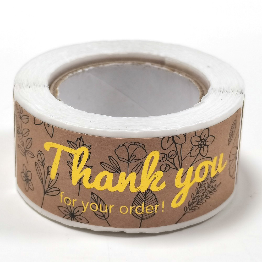 120 stücke blume danke für Ihre Bestellung kleines Geschäft Goldfolie Aufkleber Geschenk box versiegelt Etikett Party Dekoration Festival-Paket – Detail 16