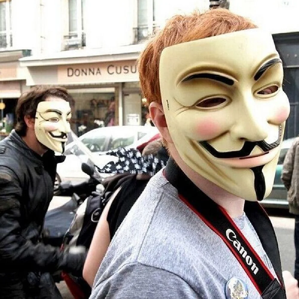 Film Cosplay V wie Vendetta Hacker Maske Anonymous Guy Fawkes Halloween Weihnachten Party Geschenk für Erwachsene Kinder Film Thema Maske – Detail 1