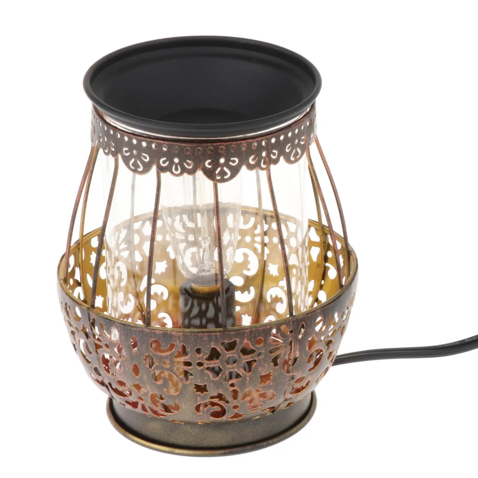 Metal Wax Melt Warmer Scented Wax Melter with Bulb for Home Living Room Decor Housewarming Gift