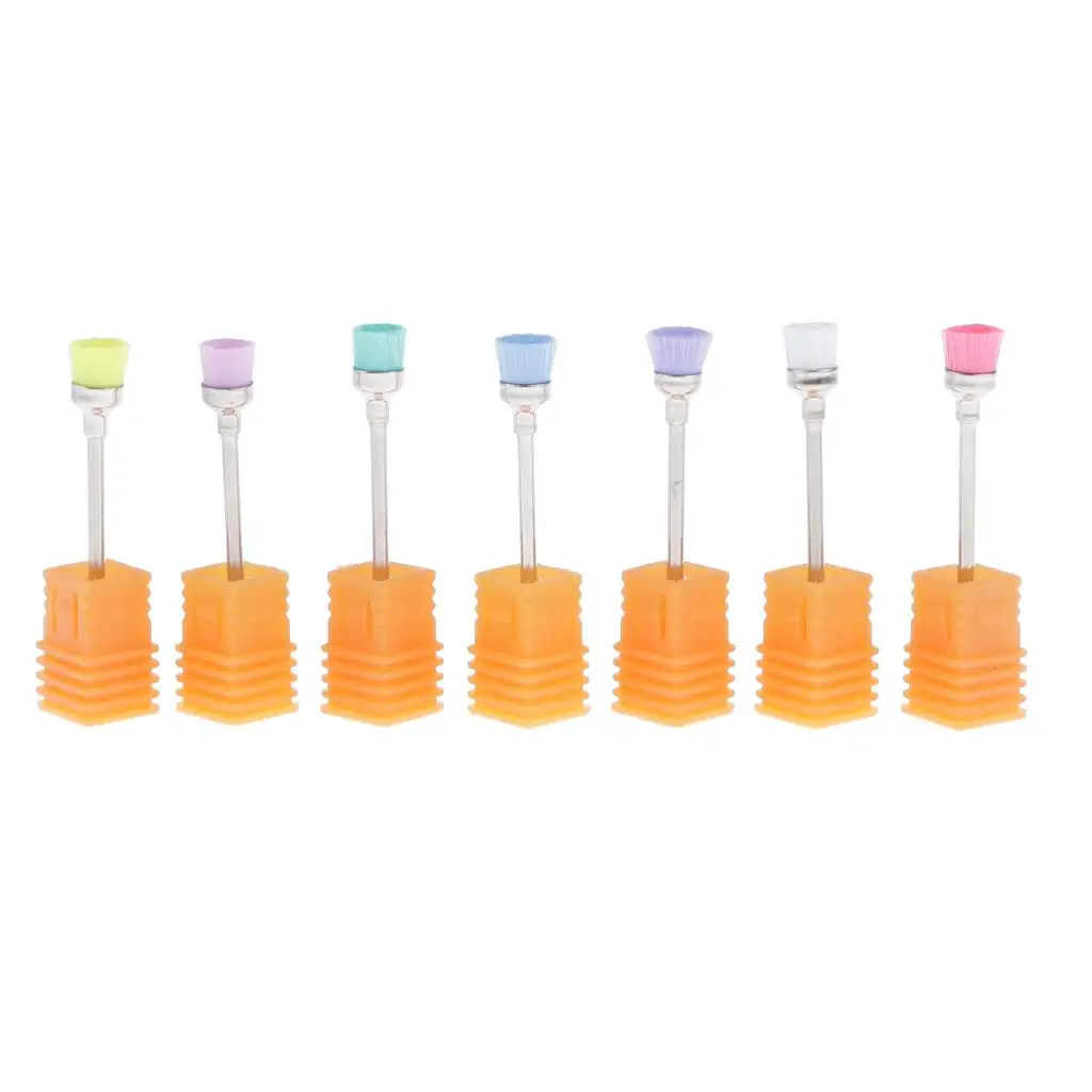 7x Nail   Cleaning Soft Nylon Brush for Manicure Rotary Burs Clean.