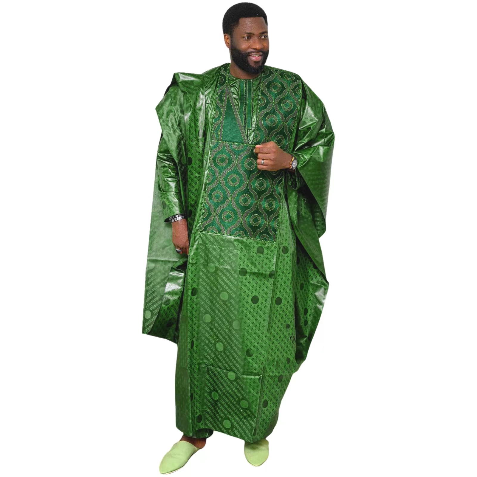African Clothes For Men Traditional Bazin Riche Embroidery Design Top ...