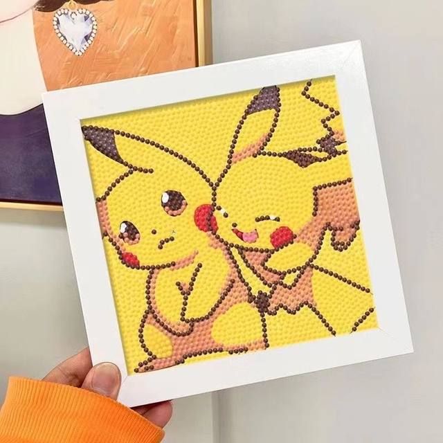 Kawaii Pokemon Pikachu Painting Diamond Drawing Sticker Frame Kids Handmade Kits  Art Diy Diamond Drawing Patch Gift For Children - AliExpress