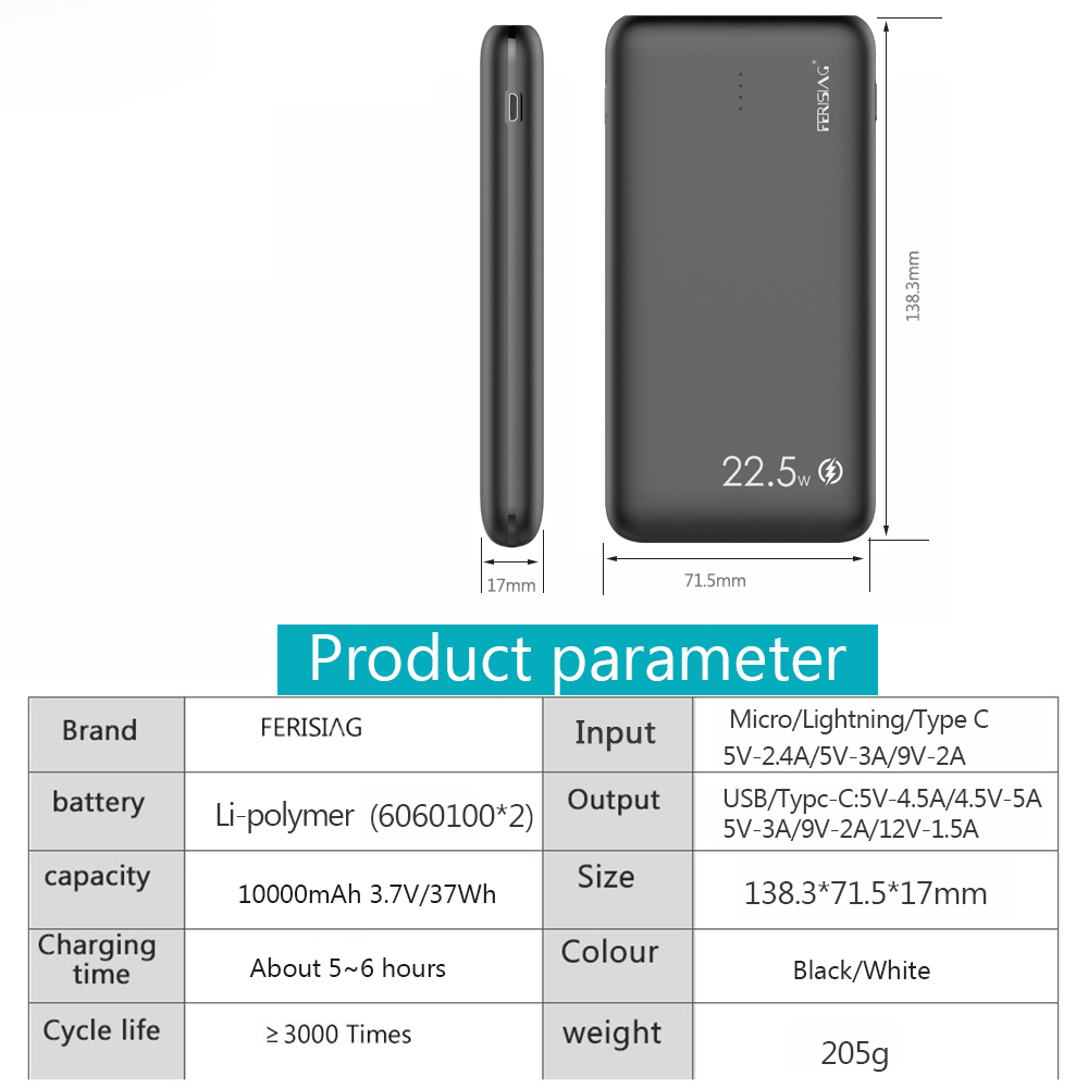 bateria externa portátil, para oneplus e xiaomi