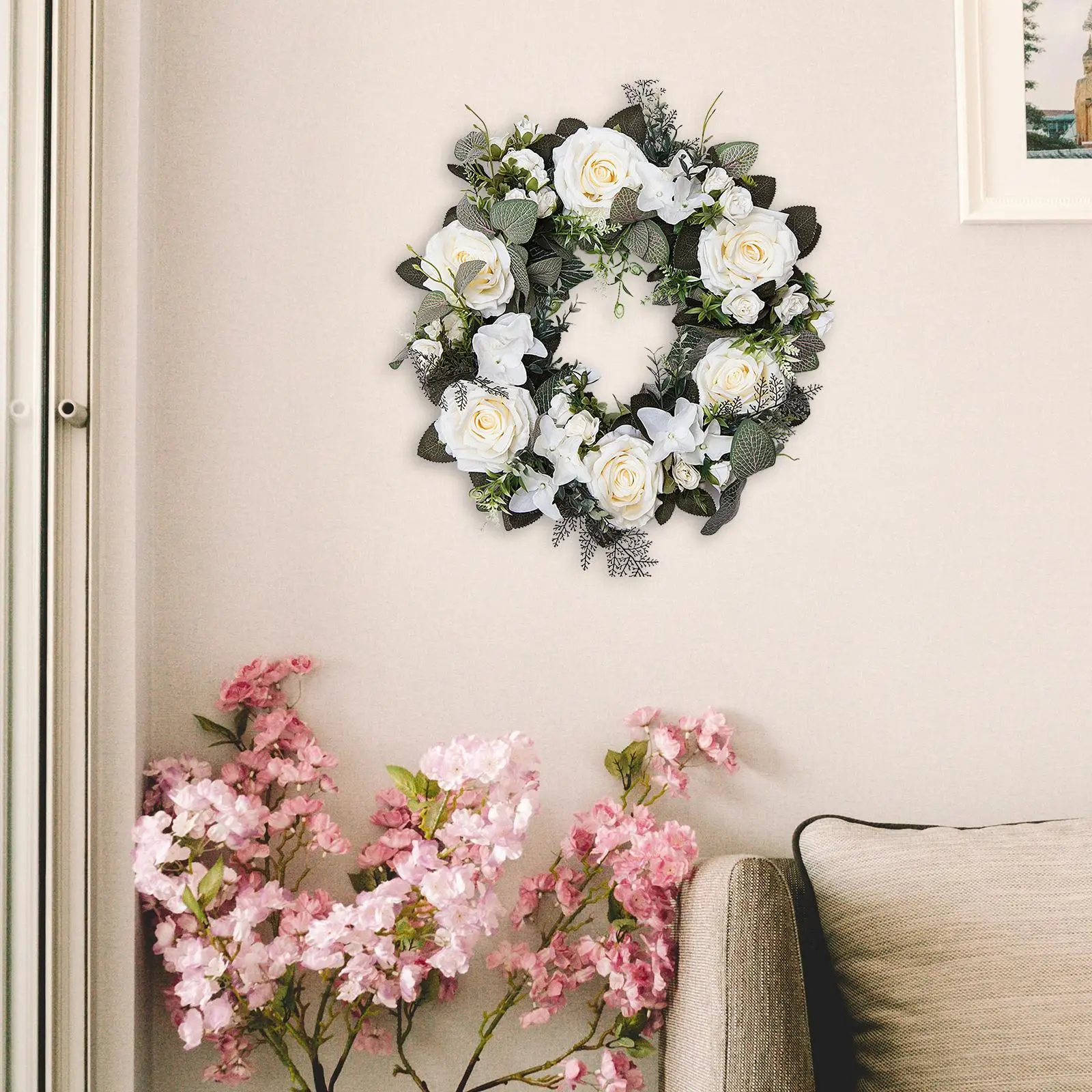 Artificial Wreath Flower Wreath Arrangements for Door Wall Wedding Decor Ornament