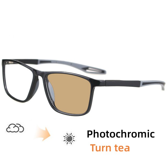 Outdoor Photochrome Myopie Brille Vintage TR90 Rahmen Anti Blau Licht Nahsicht Sonnenbrille Retro Rezept Minus Brillen – Detail 11