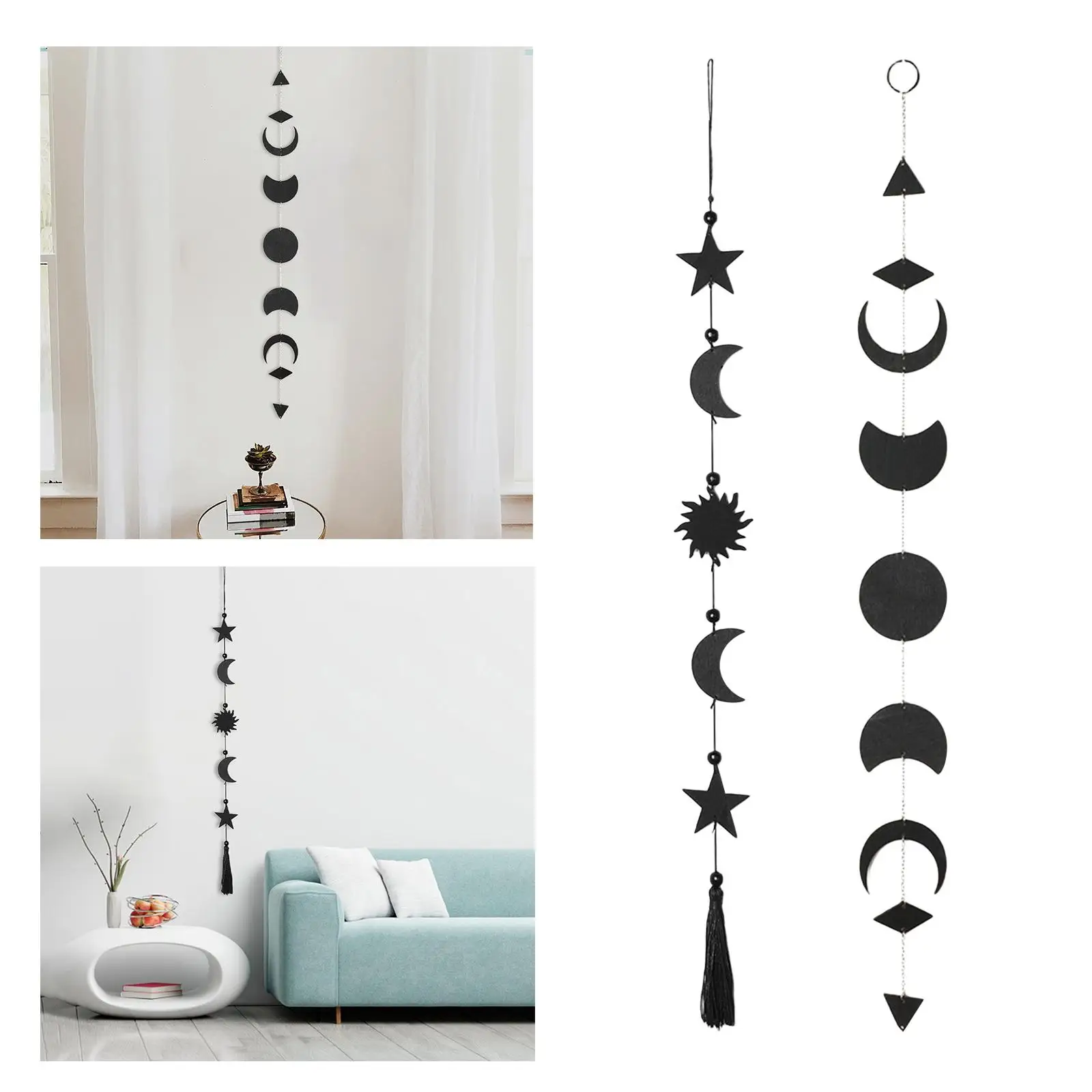 Acrylic Moon Decor Boho Wall Hanging for Home Bedroom Decorations