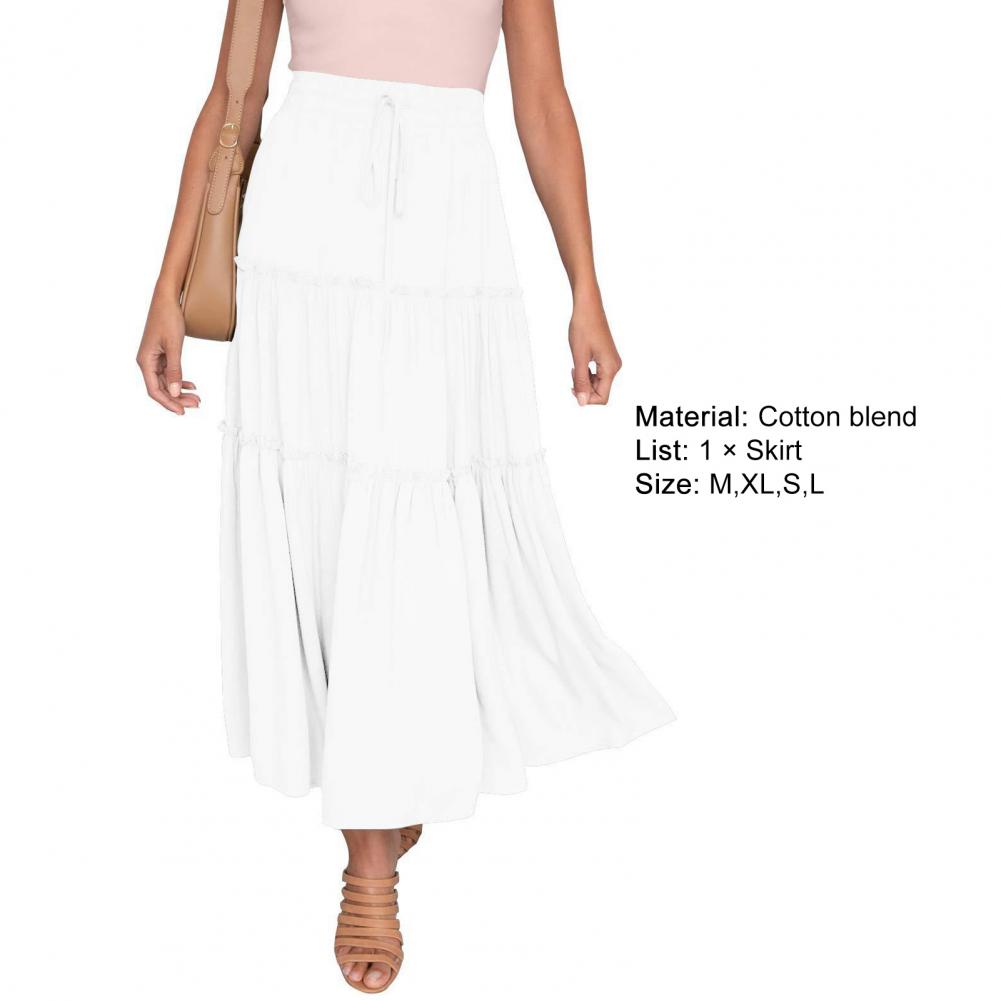 Title 6, Women Chiffon Pleated Skirt Large Hem High Wais...