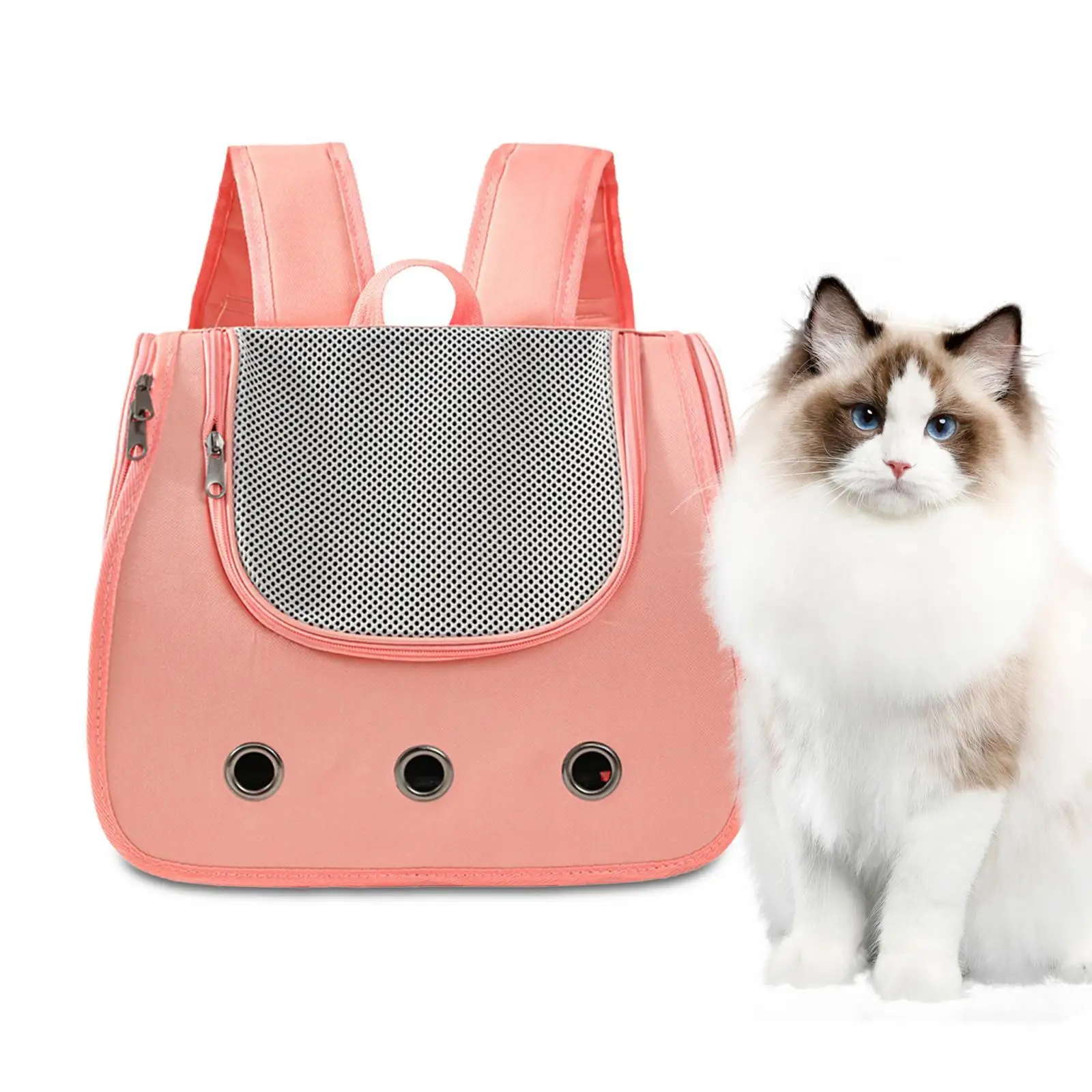 Cat Backpack Carrier Ventilated Dog Cat Carrier for Hiking Walking Traveling