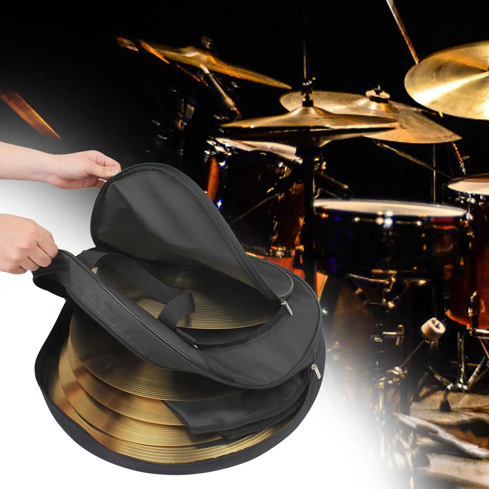 21 inch Cymbal Bag Multifunction Cymbal Carrying Case Cymbal Holder Pouch Cymbal Handbag for Drum Instrument Accessories Cymbal