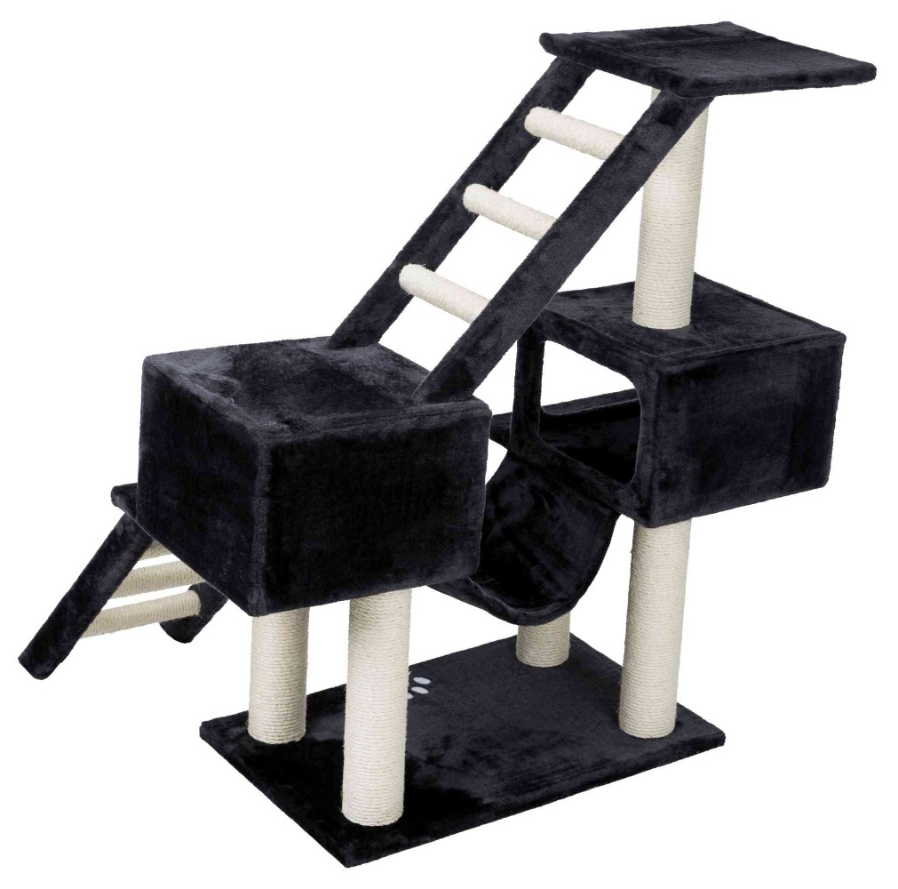TRIXIE Malaga Plush & Sisal 3Level 43″ Cat Tree with Scratching Posts