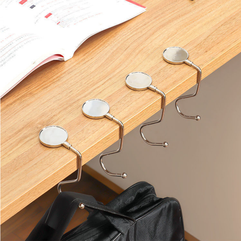 Description Picture 4 of itemPortable Folding Bag Hook Hanger Purse Handbag Holders Foldable Table Hook Women Handbag Organizer Office Desk Side Hook