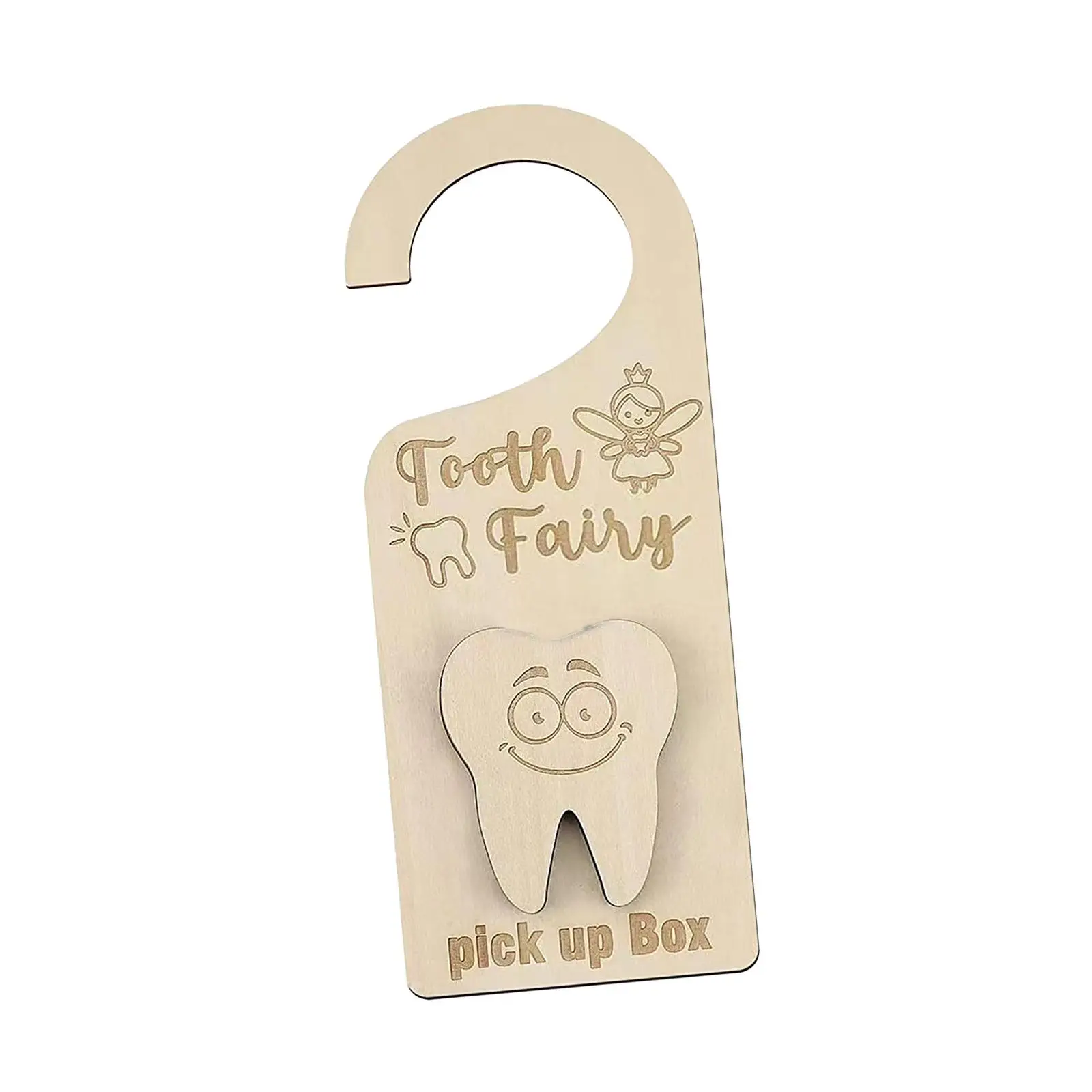 Wood Tooth Fairy Door Hanger Keepsake Organizer Case Encourage Gift Tooth Fairy Pick up Box for Toddlers Children Girls Boys