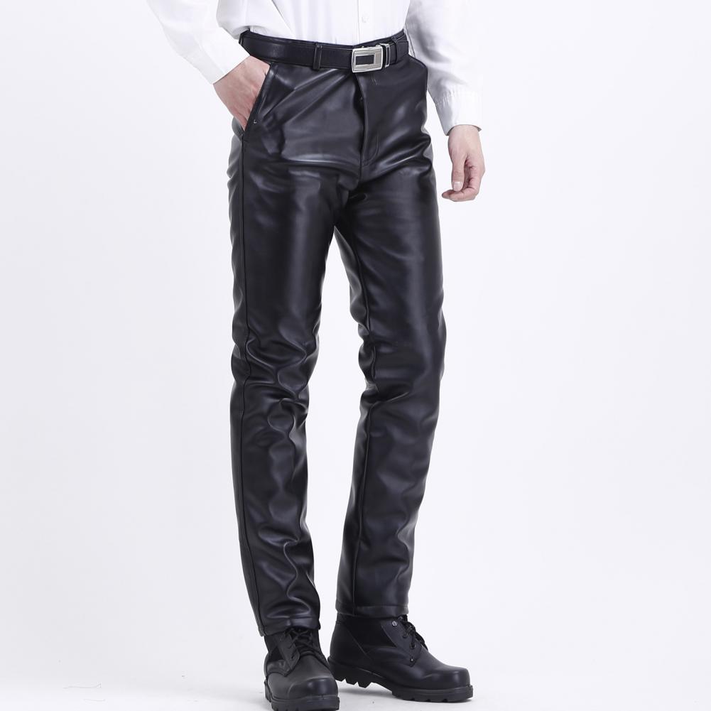 Description Picture 6 of itemHigh-quality Fabric Men Trousers Solid Color Men Trousers Fashionable Men's Spring Autumn Pants High Waist Zipper Closure