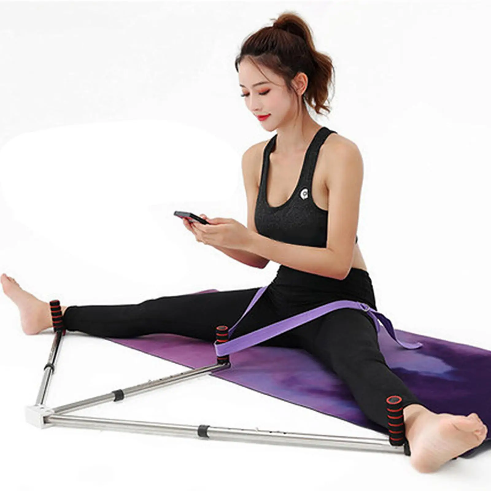 3 Bar Leg Stretcher Hamstring Stretcher Device Stainless Steel Equipment Adjustable for Dance Exercise Ballet Gymnastics Yoga