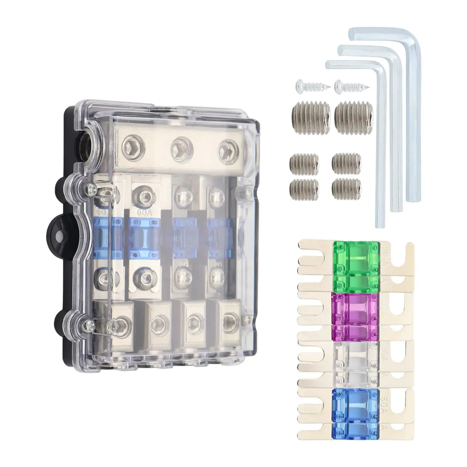 Fused Power Distribution Block Set Anl Fuse Holder Professional Case