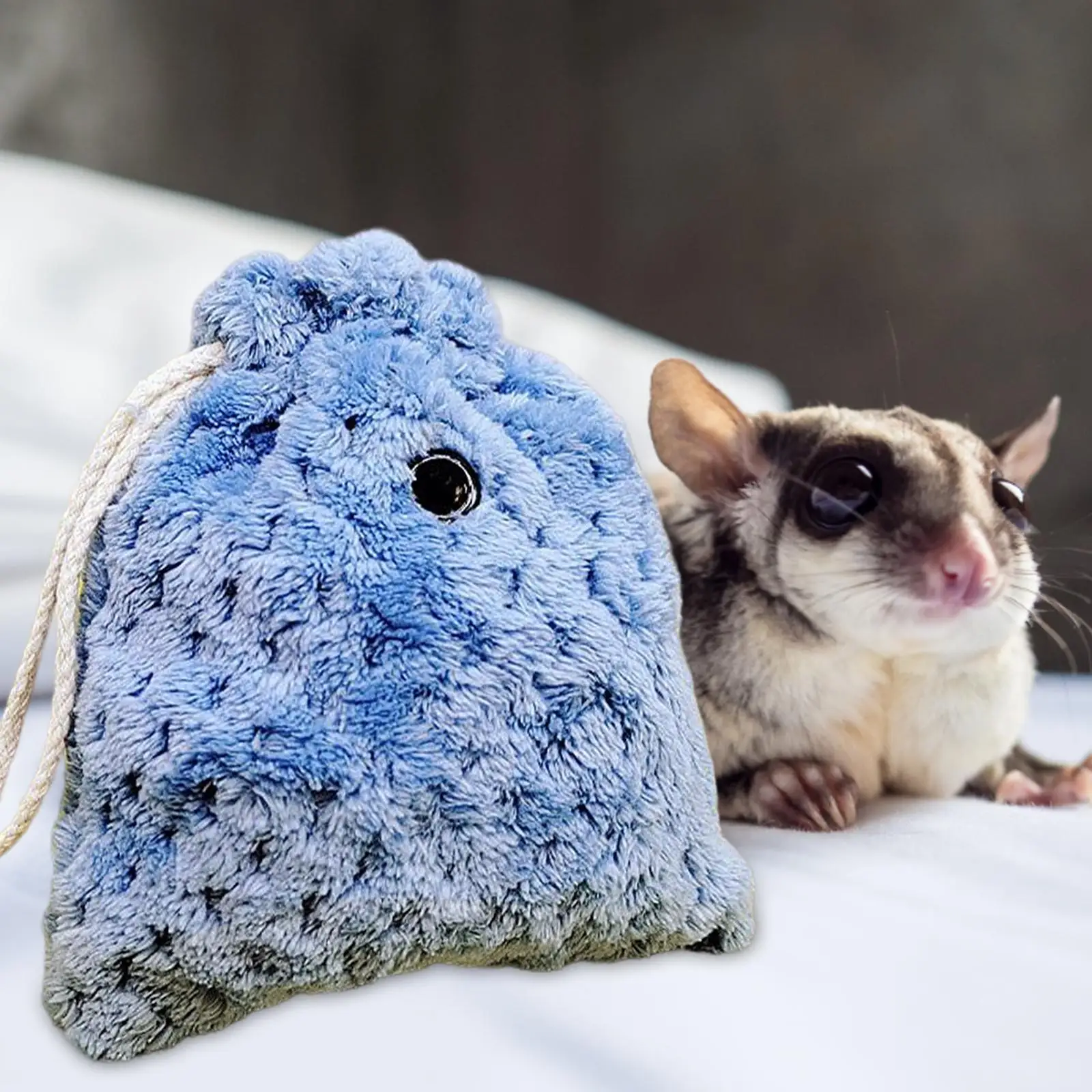 Sugar Glider Sleeping Bag with Breathable Vent & Drawstring Portable Pet Supply Hamster Sleeping Pouch for Hamster Marmosets