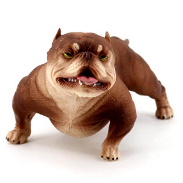 Porfeet Model Toy Simulated Collectible Plastic Simulation Wild Animal Bully  Pitbull Model for Hobby Collection,E 