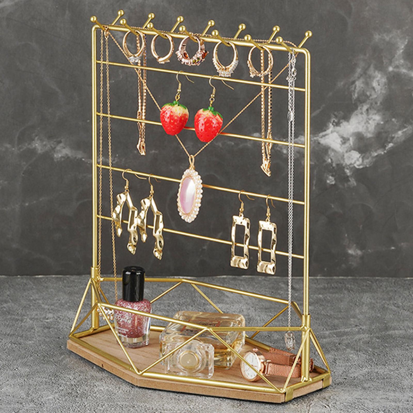 Jewelry Organizer Stand Earring Bracelet Holder Jewelry Holder Display Decorative for Women Girls with Tray for Watch Ring