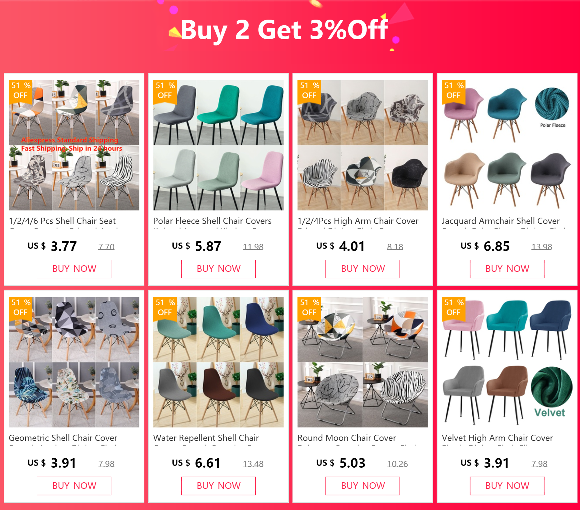 Generic 1/2/4Pcs High Arm Chair Cover Printed Dining Chair Covers