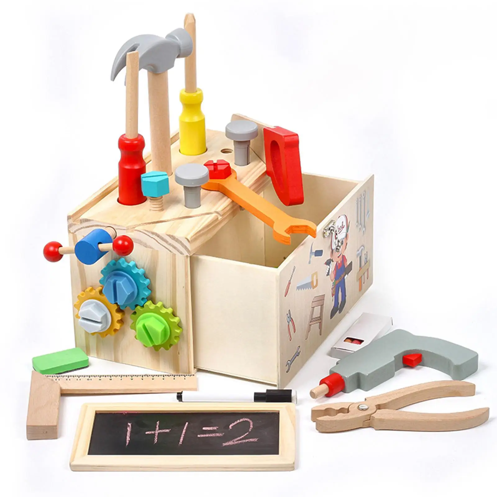 Children`s Repair Tool Kits Early Development Toy Pretend  Simulation Disassembly Carpenter Tool for Preschool Kids