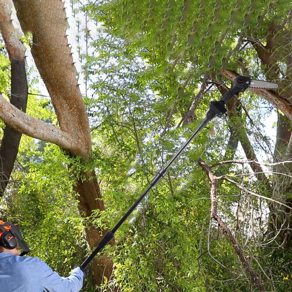 Nombre 5, 2,25 m Teleskopstange, elektrische Kettensäge mit 2 Akkus, kabelloses Garten-Baumschneidewerkzeug, hohe Astsäge für Makita 18 V