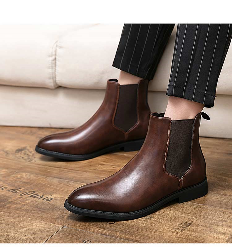 Title 8, Nouveau Chelsea bottes hommes chaussures PU mar...