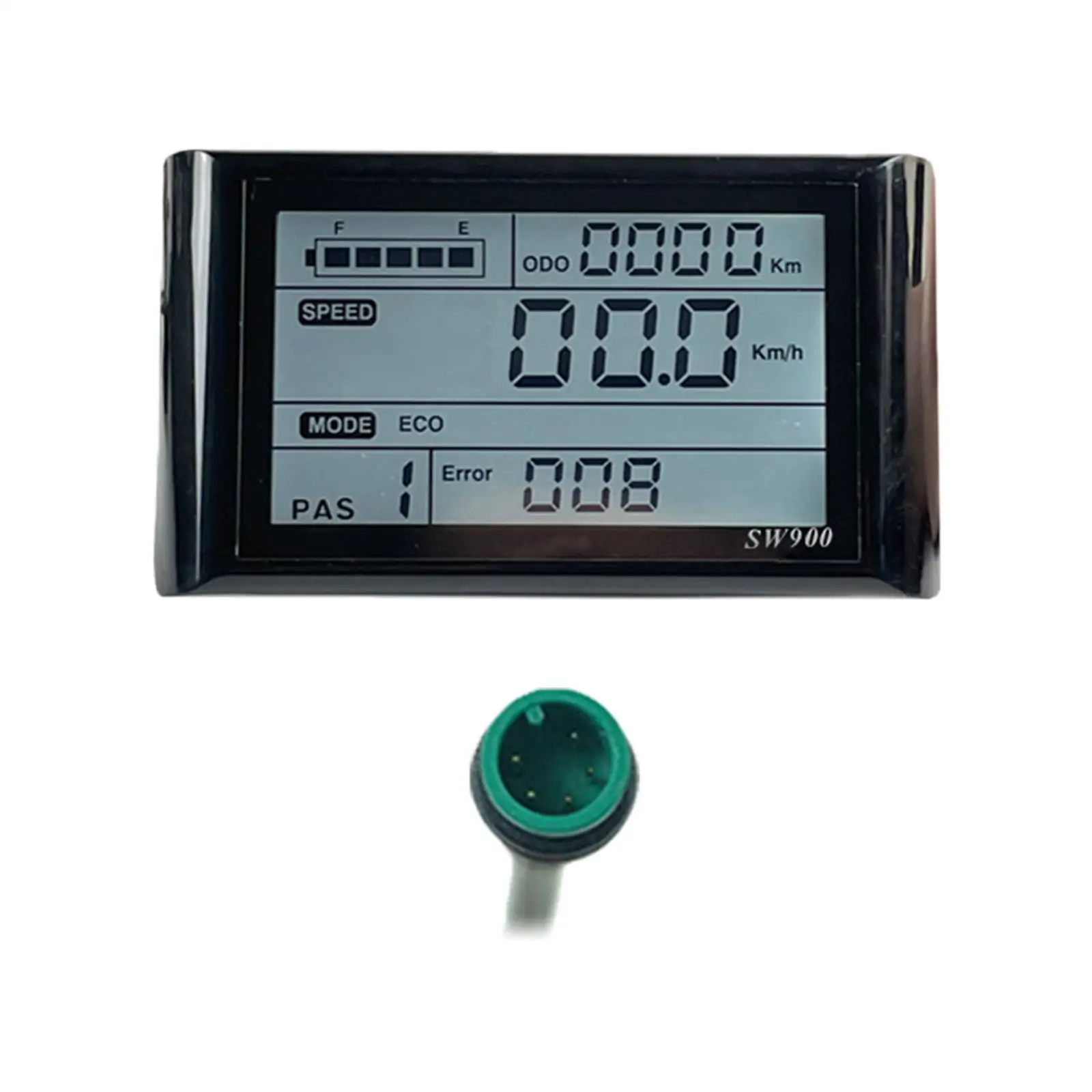 Electric Bike LCD Display Meter 5 Pin with Waterproof Plug Accessories Modification Speedometer Easy to Install for Camping