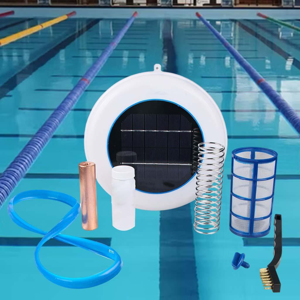 Solar energy swimming pool ionizer generate ions reduce greenhouse emissions