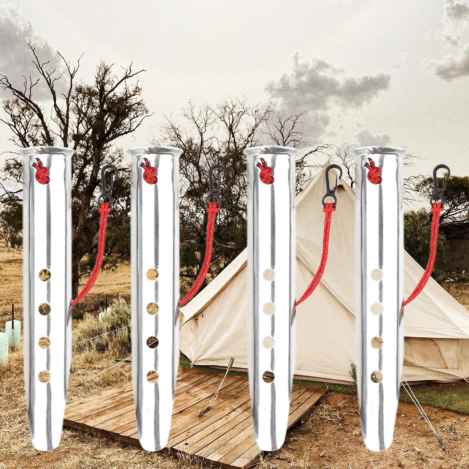 4x Portable Tent Pegs Shaped Camping Pegs Ground Nail Camping Stakes for Outdoor