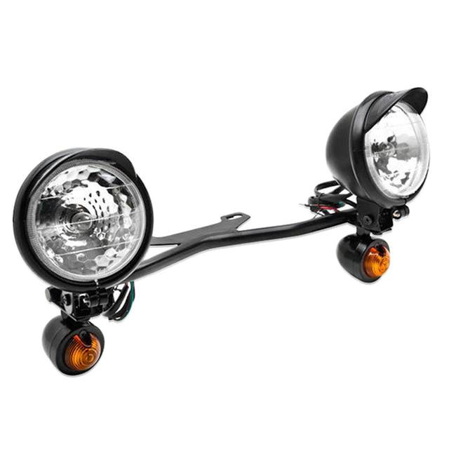 Perfeclan Chrome Motorcycle Driving Lamp Spot Fog Turn Signal Light Bracket for