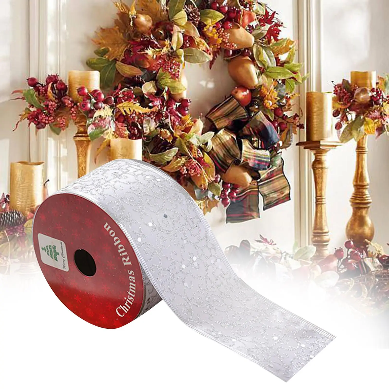 2023 Christmas Ribbon Elegant Decorative Ribbon Luxurious Christmas Tree Top Bow DIY Christmas Decoration Xmas Ribbon Decoration
