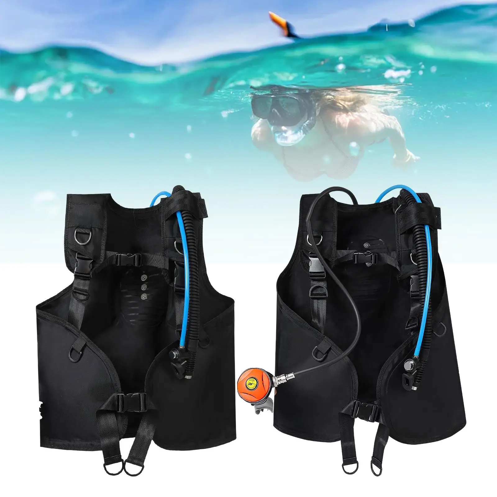 BCD Vest Scuba Diving Jacket Nylon Scuba Diving Portable Snorkeling Swimming